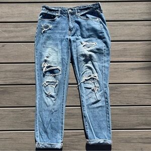 AERO; Medium/Light Blue; Ripped Style; Boyfriend Jeans; Little/No Wear; 30 Waist
